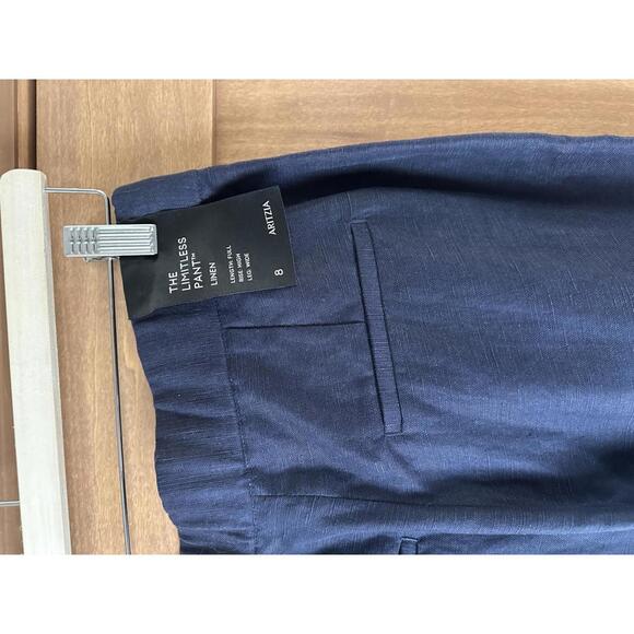 NWT Aritzia The Limitless Linen Wide Leg Pants in Dark Night Navy Women’s size 8 - Picture 5 of 15